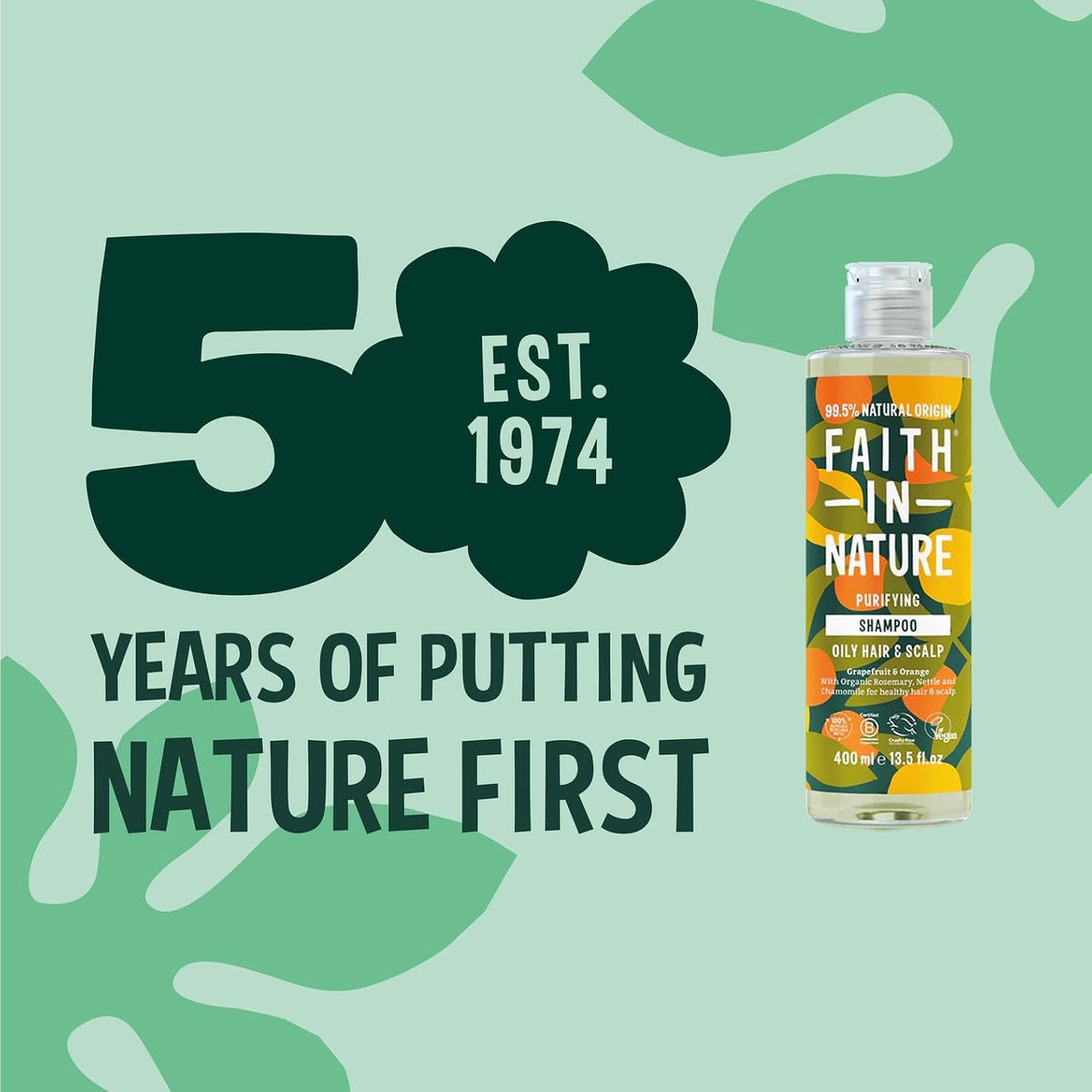 Faith In Nature Grapefruit and Orange Purifying Shampoo 400ml bottle product information