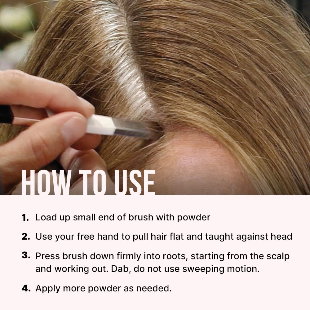 Color Wow Root Cover Up Hair Powder Blonde, compact hair touch-up powder, Blonde shade, 2.1g, root application directions