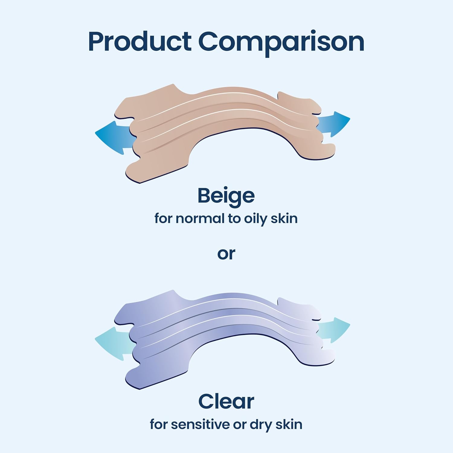  Instructions and safety information for Breathe Right Clear Nasal Strips comparison.