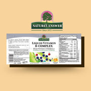 Nature's Answer Liquid Vitamin B-Complex Tangerine 240ml barcode packaging