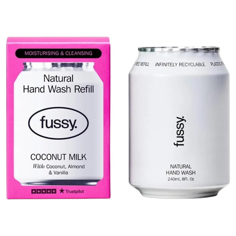 Fussy Natural Hand Wash Refill Coconut Milk coconut almond vanilla fragrance 240ml refill front packaging