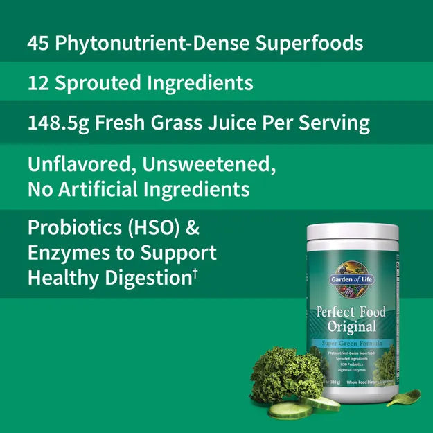 Garden of Life Perfect Food Super Green Formula Powder - 300g