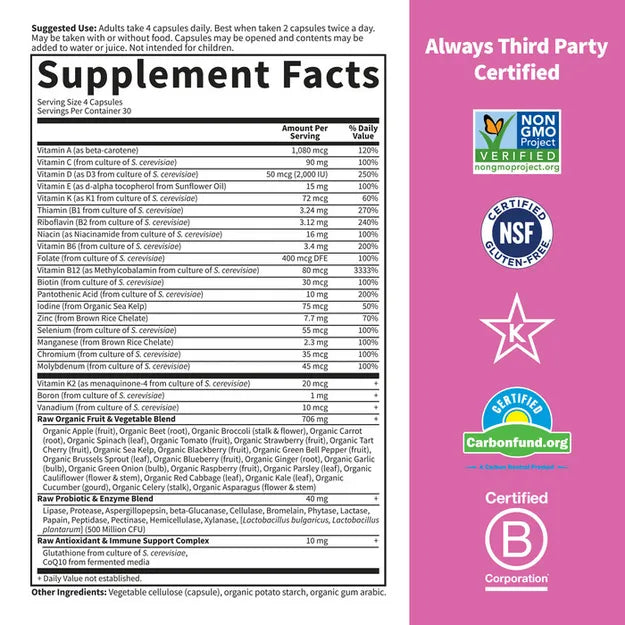 Garden of life Vitamin Code 50 & Wiser Women Veg Capsules
