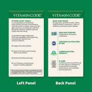 Supplement facts panel showing ingredients for ages 6 and up.