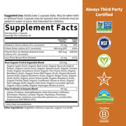 Garden Of Life Vitamin Code Raw Iron 22mg GENTLE 30 Vegan Capsules supplement facts.