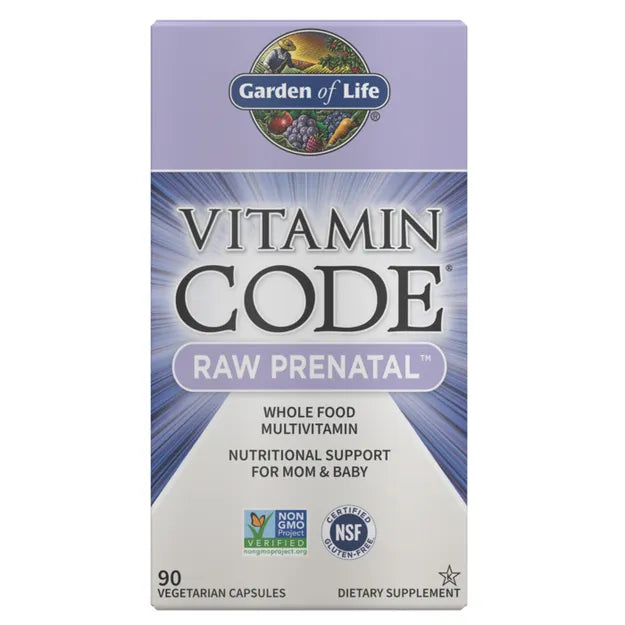 Garden of Life Vitamin Code Raw Prenatal Multivitamin box 90 vegan capsules