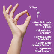 Garden of Life Organics Once Daily Whole Food Multivitamin Vegan Tablet for Women 