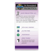 Garden of Life Probiotics Mood+ bottle with vegetarian capsules supplement fact
