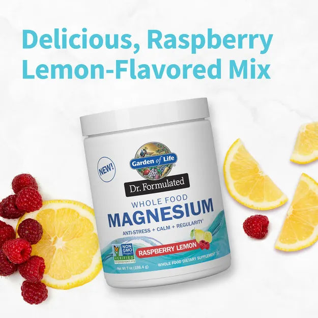 Garden of Life Dr. Formulated Magnesium Powder, Raspberry Lemon - 198.4g