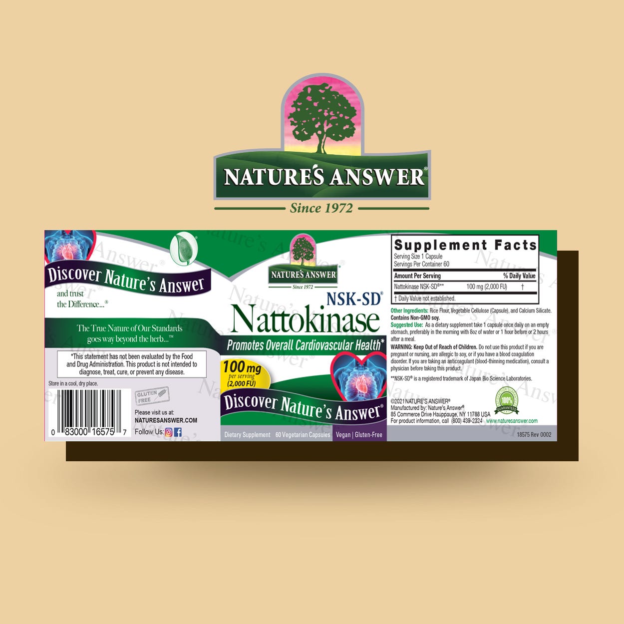 Nature’s Answer NSK-SD Nattokinase 60 capsules barcode image