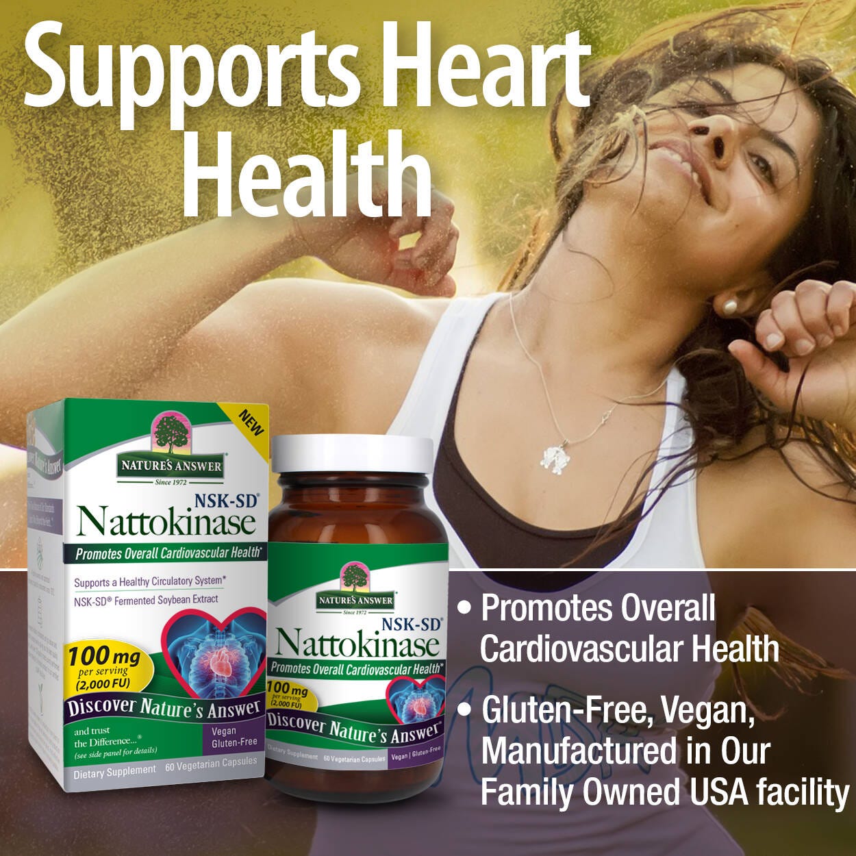 Nature’s Answer Nattokinase Enzyme Capsules - 60 Vegetarian Capsules
