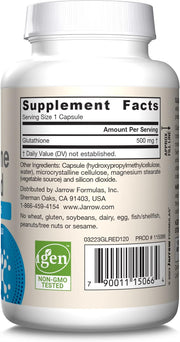 Jarrow Formulas Glutathione Reduced 500mg 120 Veggie Capsules barcode
