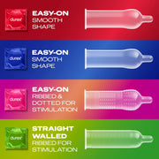 Durex Surprise Me Variety Pack Condoms 40 Count Easy On Shape and Texture Comparison Image