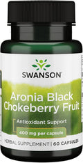 Swanson Fruta de Aronia Black Chokeberry 400 mg 60 Cápsulas | Apoyo Antioxidante