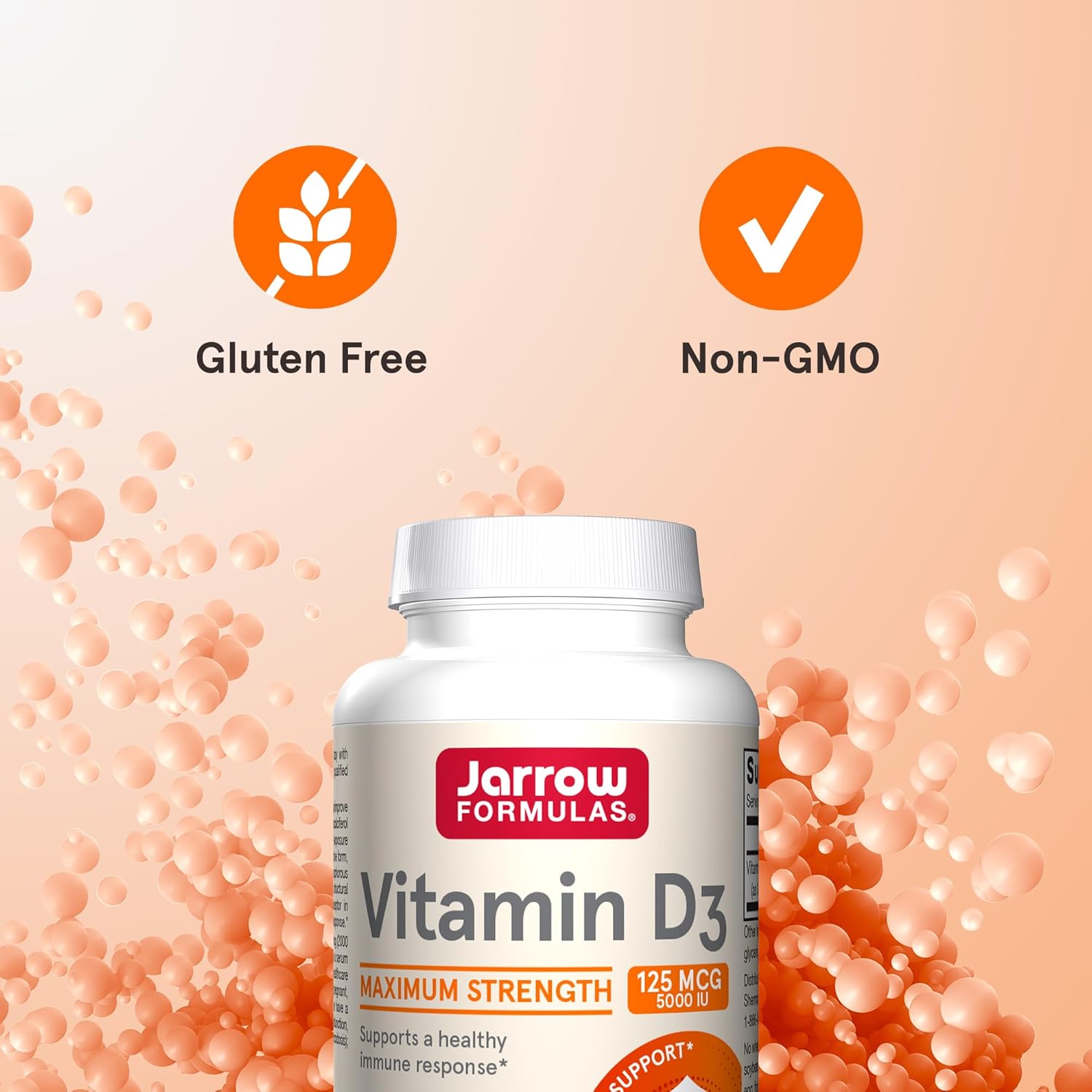 Jarrow Formulas Vitamin D3 5000 IU 125mcg Softgels - 100 Count