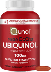 Qunol Mega Ubiquinol CoQ10 100mg Softgels