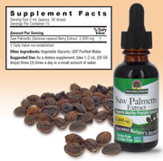 Nature’s Answer Saw Palmetto Berry Liquid Extract 30ml supplement facts label