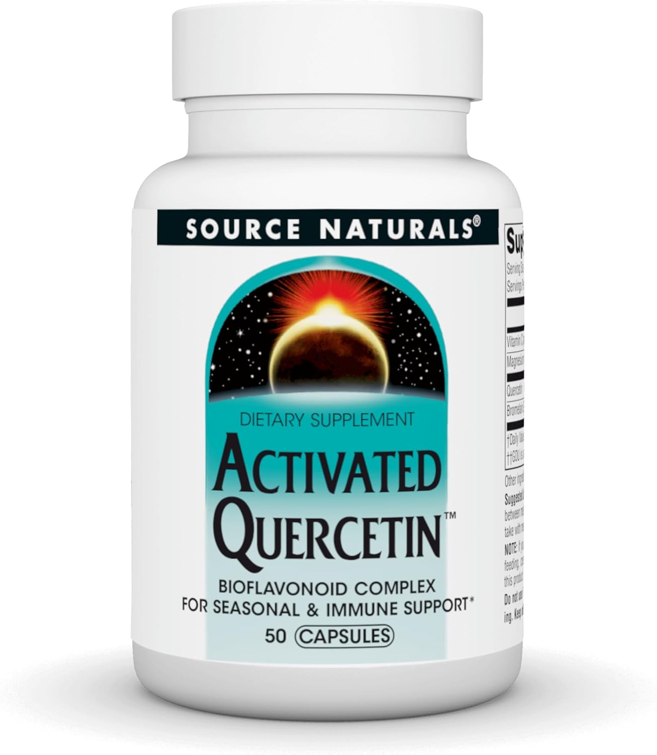 Source Naturals Activated Quercetin bioflavonoid complex capsules bottle 50 count