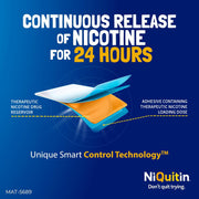 NiQuitin Clear Step 1 Nicotine Patches 21mg product information and ingredients panel