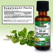 Nature’s Answer Oil of Oregano Leaf Alcohol-Free Liquid Extract 30ml supplement facts label