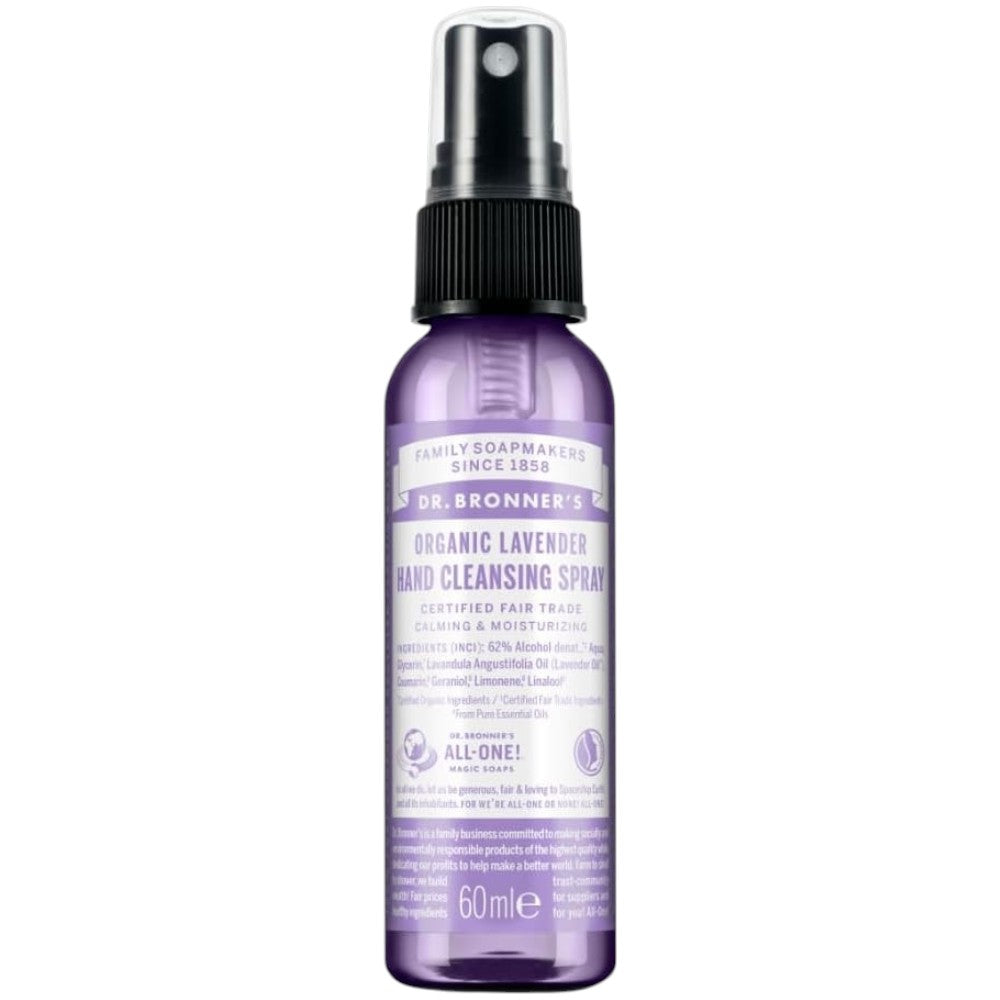Dr. Bronner's Organic Lavender Hand Cleansing Spray 60ml bottle