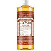 Dr. Bronner's Eucalyptus Pure-Castile Liquid Soap bottle, eucalyptus scent, 945ml
