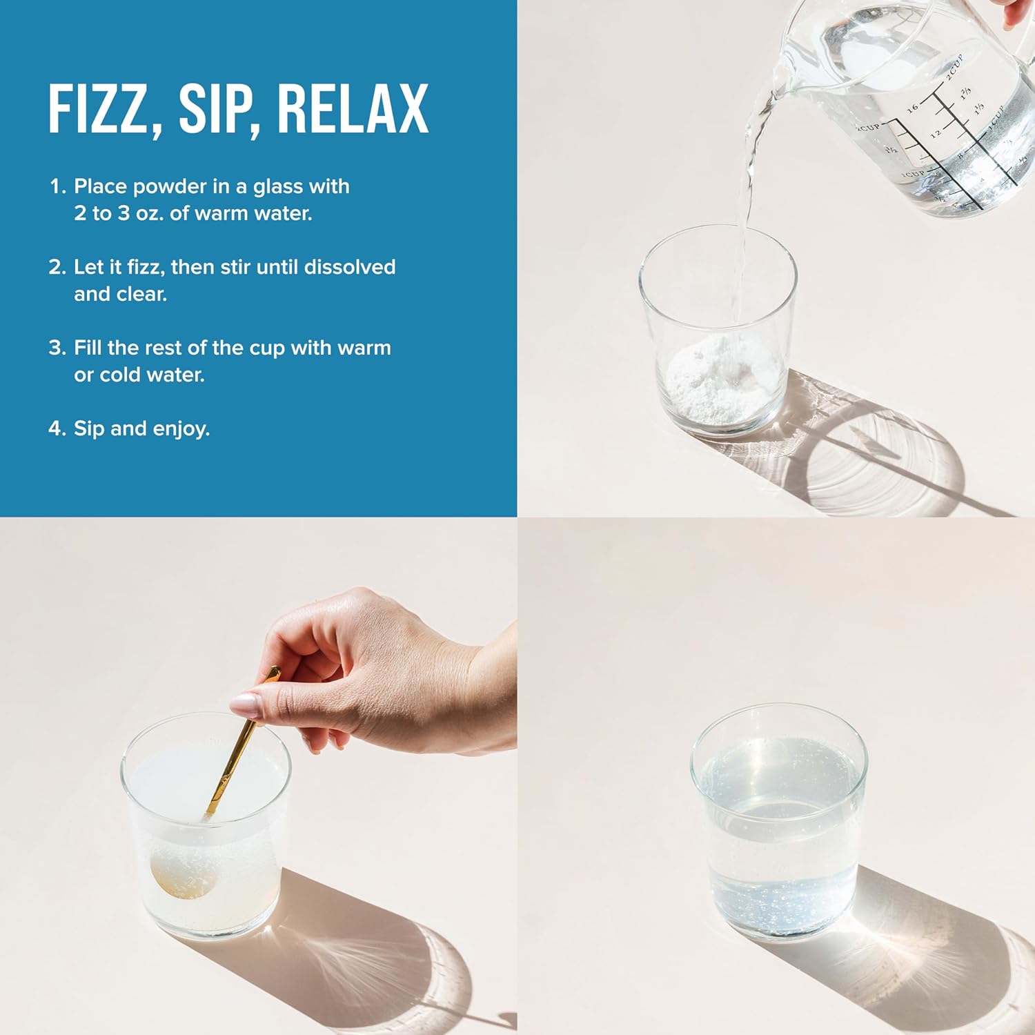 How to Use: Raspberry lemon powder fizzing in a glass of water.