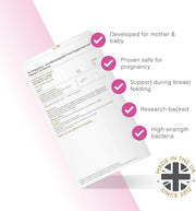 Supplement Facts & Ingredients Image: ProVen probiotics pregnancy ingredients label 30 capsules box