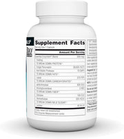 Supplement facts & ingredients image: Source Naturals Essential Enzymes 500mg vegetarian capsules ingredient panel 120 count