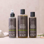 Urtekram Fine Hair Rosemary Shampoo, shampoo bottle packaging, rosemary fragrance, 250ml, fine haircare use & other variants
