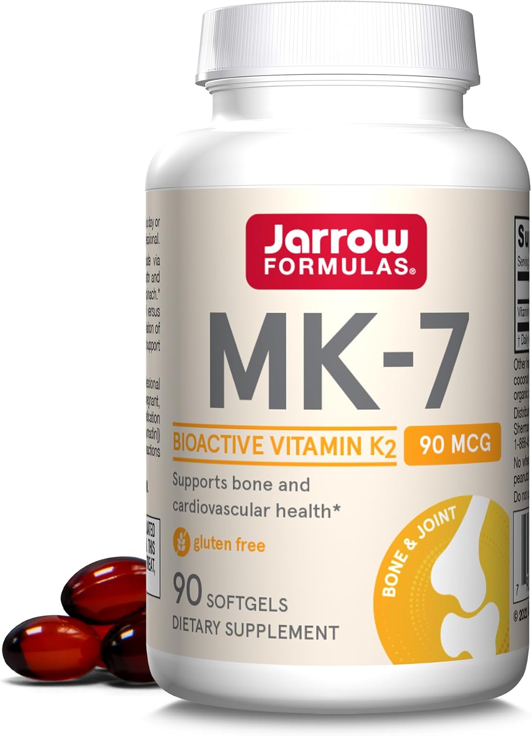 Front Image: Jarrow Formulas Vitamin K2 MK-7 90mcg softgels bottle 90 count