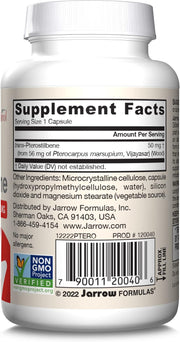 Barcode Image: Jarrow Formulas trans pterostilbene 50mg veggie capsules 60 count barcode packaging