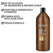 Redken All Soft Mega Curls Shampoo bottle, sulfate-free, 1000ml on white background.