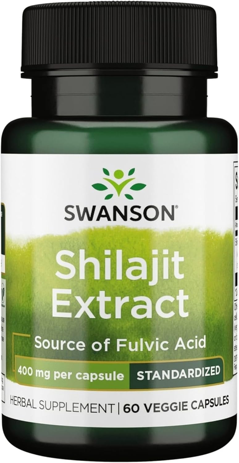 Swanson Shilajit Extract 60 Veggie Capsules | 400 mg | Standardized Fulvic Acid Source