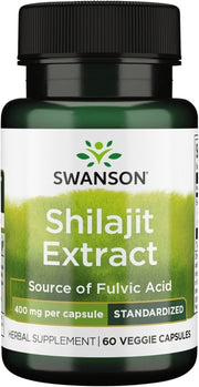 Swanson Shilajit Extract 60 Veggie Capsules | 400 mg | Standardized Fulvic Acid Source