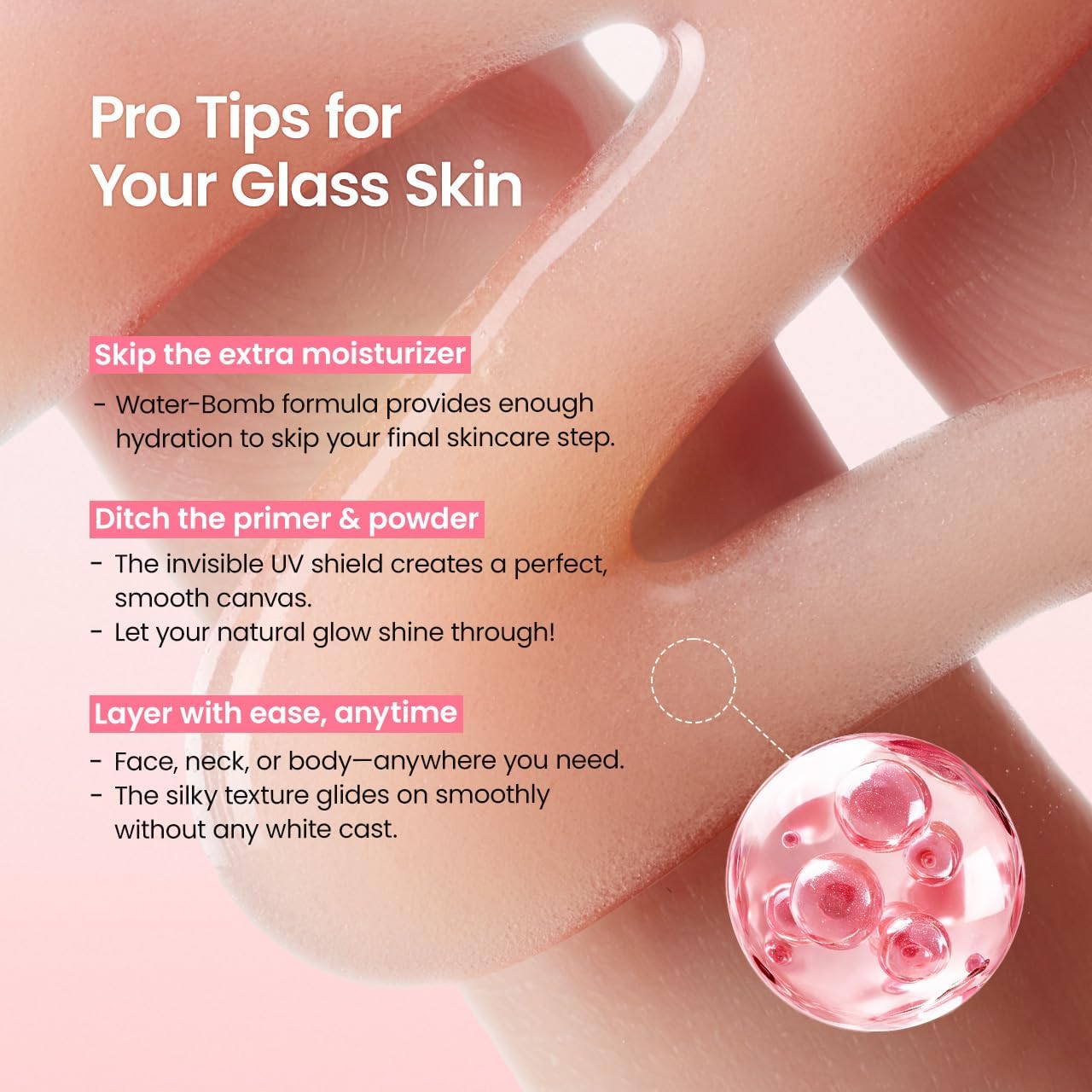Biodance Invisible Collagen Peptide Sun Fluid SPF 50+ 50ml application guide for daily sun protection