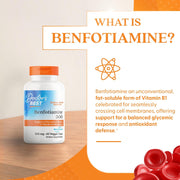 Doctor's Best Benfotiamine, bottle packaging, no flavour, 300mg, 60 veggie capsules, daily dietary supplement use