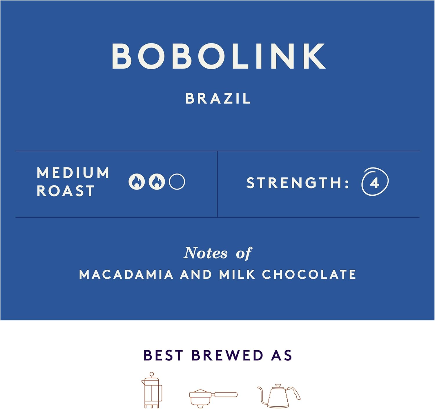 Union Bobolink Brazil Cafetiere Grind Coffee - 200g