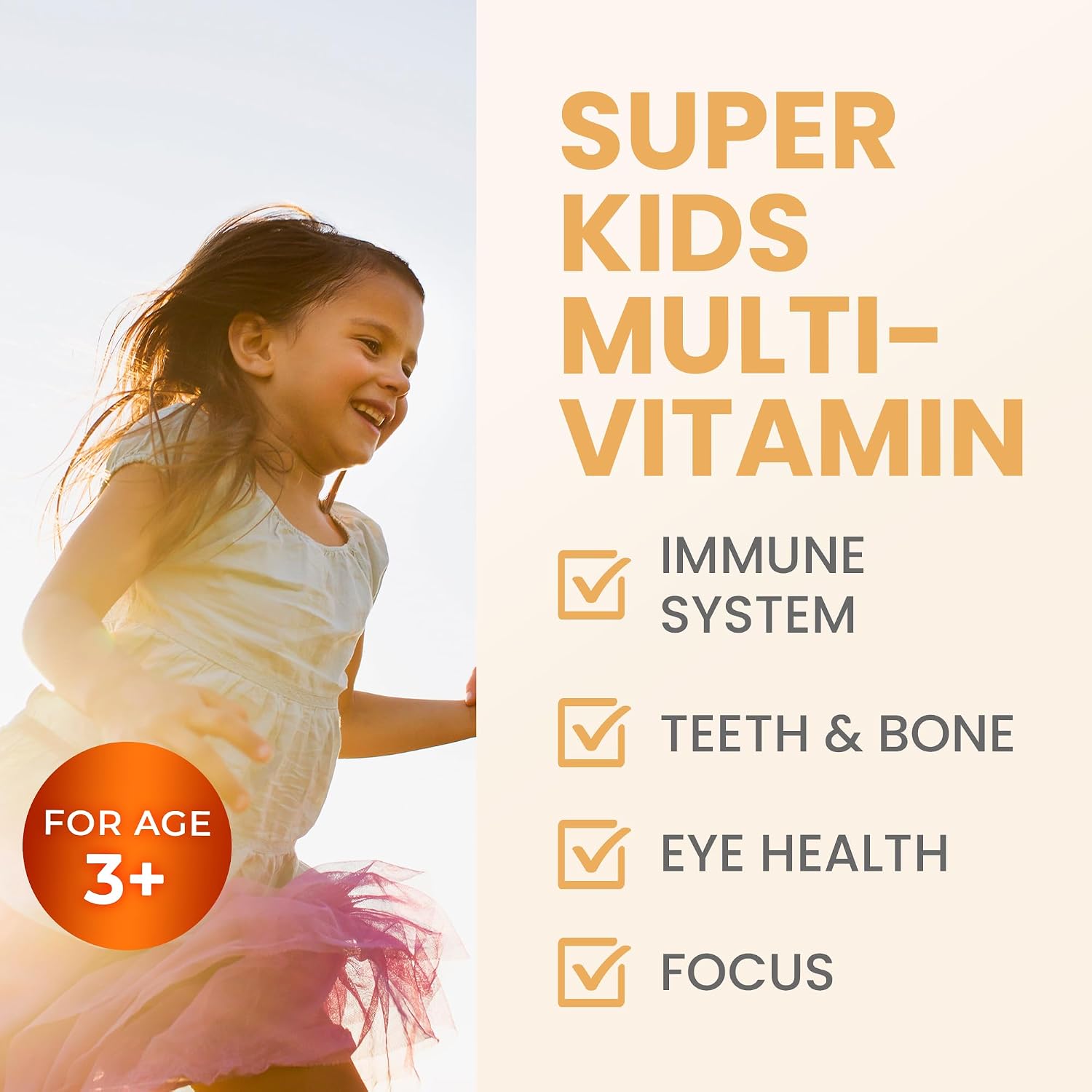 Swedish Nutra Super Kids Multivitamin Liquid Orange 500ml for age 3+