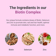 Hey Nutrition Biotin Complex with Zinc & Selenium - 60 Capsules