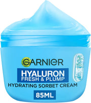 Garnier Hyaluron Fresh & Plump Hydrating Sorbet Cream 85ml open jar 