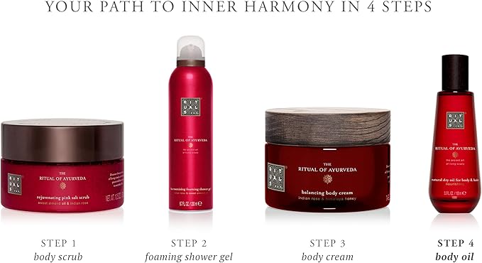Ritual of Ayurveda Dry Oil for Body & Hair with Indian Rose & Almond Oil - 100ml variants.