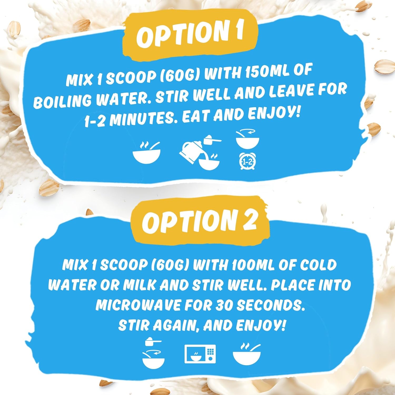 Applied Nutrition Critical Oats Protein Porridge preparation instructions 600g