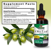 Nature’s Answer Olive Leaf liquid extract supplement facts 60ml bottle