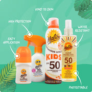Malibu Clear Protection SPF50 Kids Sunscreen Spray 200ml for children's daily sun protection