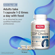 How to Use Image: Jarrow Formulas Citicoline CDP Choline 250mg capsules usage instructions