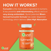 Qunol Turmeric Curcumin Gummies Tangerine 500mg 60 Count