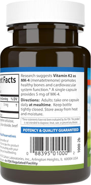 Barcode image: Carlson Vitamin K2 MK4 capsules barcode bottle 60 count