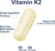 Carlson Vitamin K2 MK4 5 mg supplement facts capsules