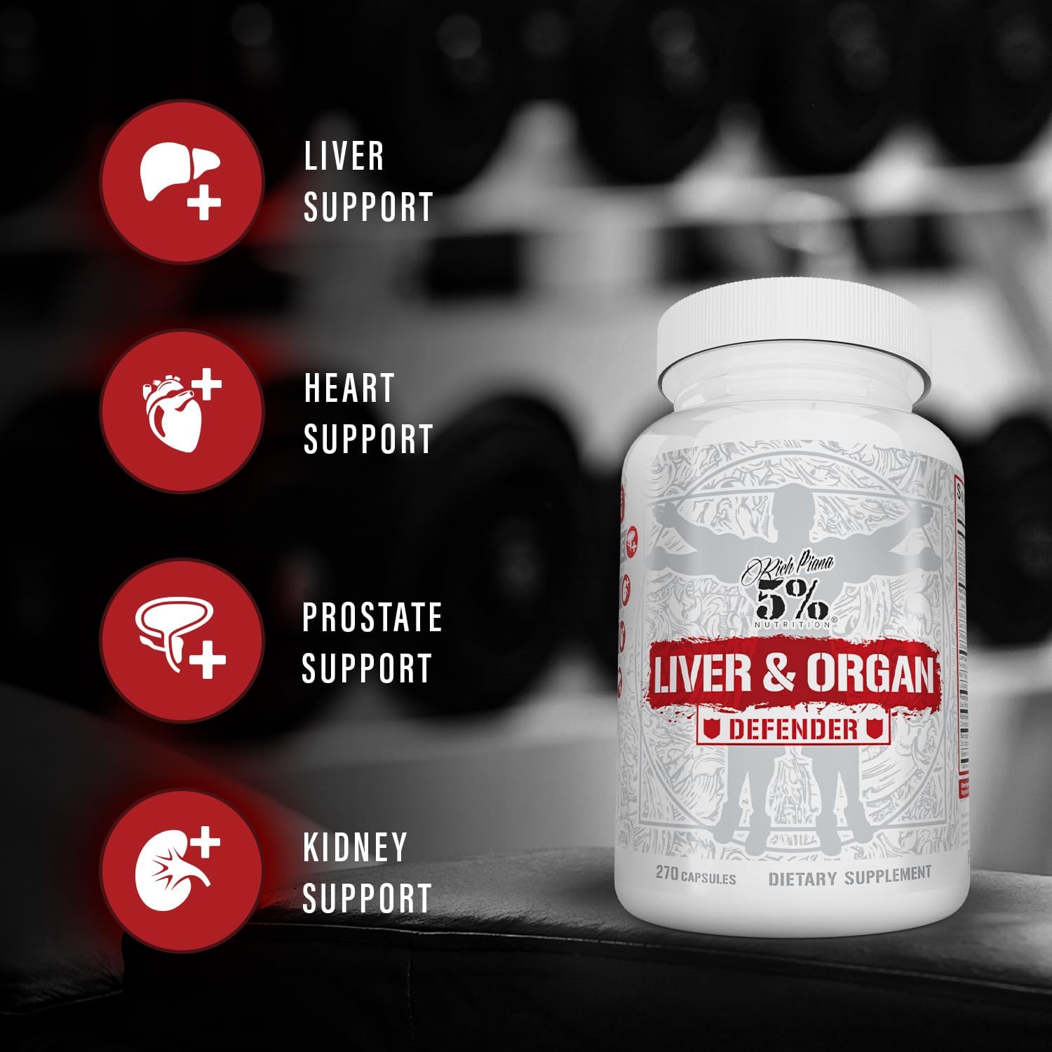 Supplement facts panel for 5% Nutrition support complex showing ingredient list.